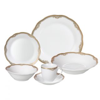 Lorren Home Trends Catherine 24 piece Porcelain Dinnerware Set