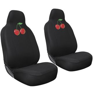 Oxgord Wild Red Cherry 2 piece Integrated Bucket Seat Cover Set For High Back Sport Seats