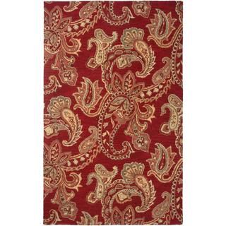 Hand tufted Handicraft Imports Aisling Red Wool Blend Area Rug (9 X 12)