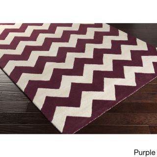 Hand tufted Lila Chevron Wool Area Rug (6 X 9)