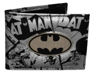 Batman Vintage Metal Badge Black Bi Fold Wallet Clothing