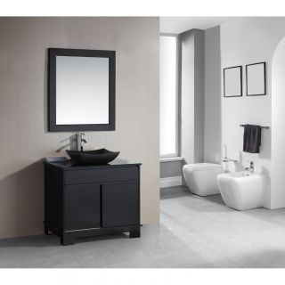 Design Element Design Element Oasis Espresso Led Backlite 36 inch Single Sink Vanity Set Espresso Size Single Vanities