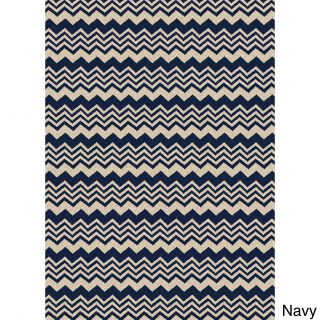 Italy Ashley Contemporary Chevron Print Area Rug (79 X 11) Blue Size 79 x 11