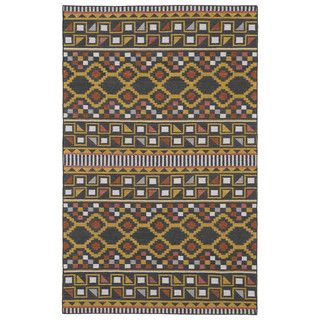 Flatweave Tribeca Charcoal Wool Rug (36 X 56)