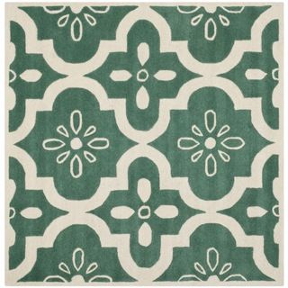 Safavieh Handmade Moroccan Chatham Contemporary Teal/ Ivory Wool Rug (5 Square)