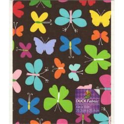 Fabric Sheet 8 X10   Brown Butterflies