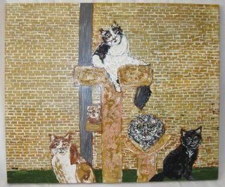 Feline Fun Portrait, Original Art, Painting of Cats 24" x 18"  Other Products  