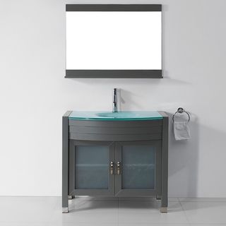 Virtu Virtu Usa Ava 36 inch Grey Single Sink Vanity Set Grey Size Single Vanities