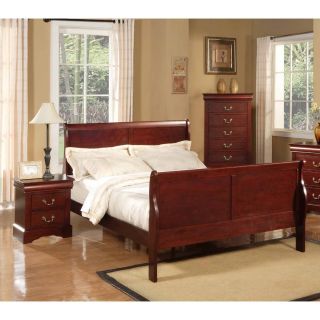 American Lifestyle Louis Philippe Ii Cherry Sleigh Bed