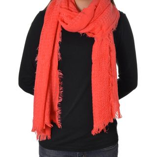 Coral Red Soft Gauze Scarf