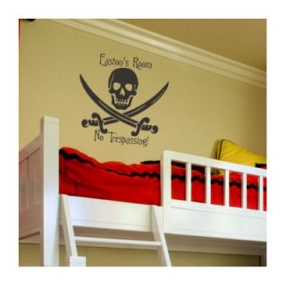 Alphabet Garden Designs Personalized Skull and Swords Wall Decal child060