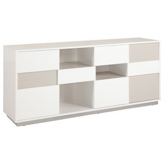 Contemporary Two tone Buffet With Open Storage
