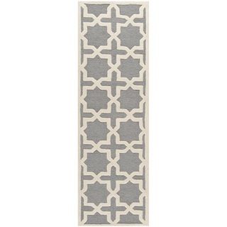 Safavieh Handmade Moroccan Cambridge Silver/ Ivory Wool Rug (26 X 14)