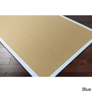 Surya Carpet, Inc. Hand woven Eco Natural Fiber Jute Cotton Bordered Casual Area Rug (8 X 10) Blue Size 8 x 10