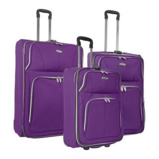 Us Traveler Purple Segovia 3 piece Expandable Luggage Set