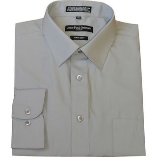 Jean Paul Germain Mens Silver Grey Convertible Cuff Dress Shirt