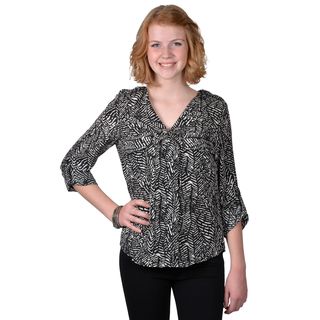Journee Collection Womens Printed Half Sleeve Top