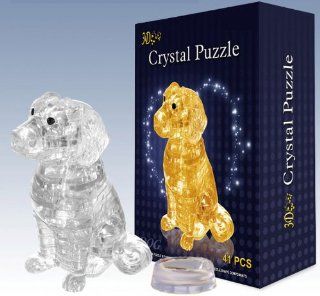 3D Crystal Puzzle Jigsaw Model Puppy Dog Canine 41 pcs Clear Toys & Games
