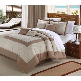 Chic Home Seashell Brown And White 12 piece Bed In A Bag With Sheet Set Brown Size Queen