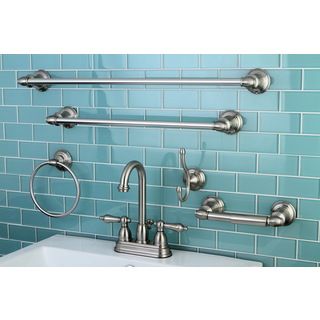 High Arc Satin Nickel Bathroom Faucet   Accessory Set
