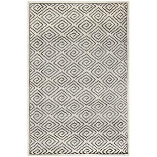 Safavieh Hand knotted Moroccan Mosaic Beige/ Grey Wool/ Viscose Rug (4 X 6)