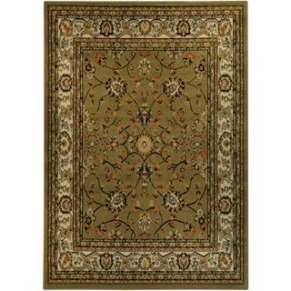Floral Garden Traditional Sage Green Area Rug (410 X 610)