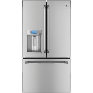 GE Cafe 23.1 cu ft French Door Counter Depth Refrigerator with Single Ice Maker (Stainless Steel) ENERGY STAR
