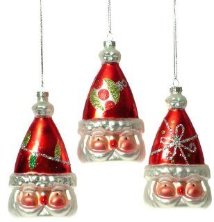 Christmas Brites Santa Claus In Lights Hat Glass Ornament   Christmas Bell Ornaments