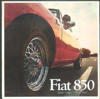 Fiat 850 Spider Coupe & 2 Door Sedan brochure 1968 Entertainment Collectibles