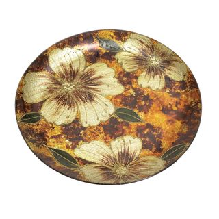 Glass Charger Plate With Beautiful Floral Design (set Of 12)