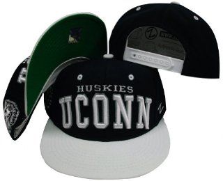 Connecticut UConn Huskies Navy/White Two Tone Plastic Snapback Adjustable Plastic Snap Back Hat / Cap  Sports Fan Baseball Caps  Sports & Outdoors