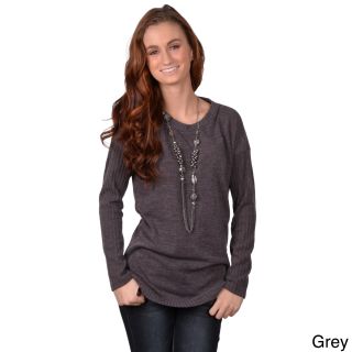 Journee Collection Journee Collection Juniors Long Sleeve Ribbed Sleeve Sweater Grey Size S (1  3)