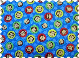 SheetWorld Fitted Square Playard Sheet 37.5 x 37.5 (Fits Joovy)   Curious George Blue   Made In USA  Nursery Wall Decor  Baby