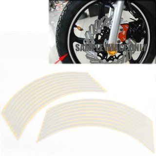 Silver Gray Reflective Wheel Rim Stripe Tape Sticker New Set For Car Motorcycle Automotive