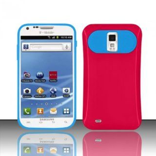 For Samsung Hercules T989 Galaxy S2 (T Mobile)   iGLOW (DOES NOT GLOW) Hybrid Covers   Pink/Blue iGLOW Cell Phones & Accessories