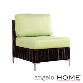 Angelohome Napa Springs Bamboo Green Armless Chair Indoor/outdoor Resin Wicker