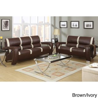 Lanza 2 Pieces Sofa Set Upholstered In Bonded Leather