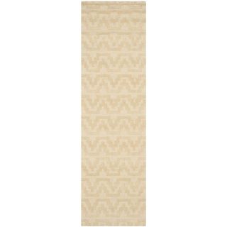 Isaac Mizrahi By Safavieh Aztec Stripe Beige/ Camel Wool Rug (23 X 8)