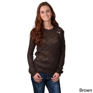 Journee Collection Journee Collection Juniors Longsleeve Scoop Neck Sweater Brown Size S (1  3)