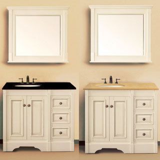 Legion Furniture Single Sink 36 inch Ivory White Granite Top Bathroom Vanity Black Size Single Vanities