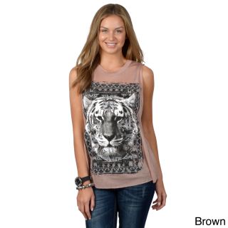 Hailey Jeans Co. Juniors Sleeveless Tiger Print Graphic Tee