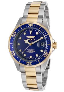 Invicta 17050  Watches,Mens Pro Diver Dark Blue Dial Stainless Steel and 18K Gold Plated Stainless Steel, Casual Invicta Quartz Watches