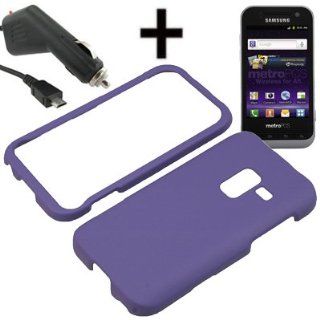 BW Hard Shield Shell Cover Snap On Case for MetroPCS Samsung Galaxy Attain 4G R920 + Car Charger Purple Cell Phones & Accessories