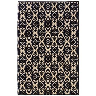 Foundation Collection Grey Ikat Reversible Rug (5 X 8)