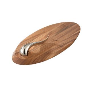 Nambe Swoop Cheese Board with Knife 5014