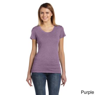 Bella Bella Womens Tri blend Scoop Neck T shirt Purple Size XXL (18)