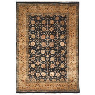 Safavieh Hand knotted Ganges River Black/ Gold Wool Rug (5 X 7)