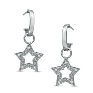10 CT. T.W. Diamond Star Drop Earrings in Sterling Silver   Zales