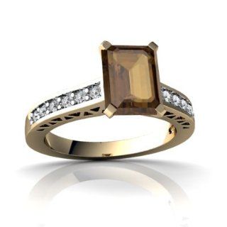 Genuine Smoky Quartz 14kt Yellow Gold engagement Ring Jewels For Me Jewelry