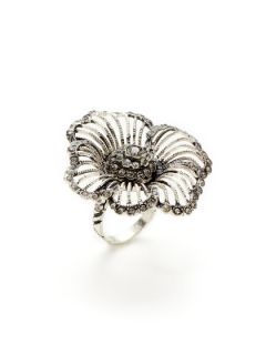 Swarovski Crystal Oversized Flower Ring by Azaara Vintage